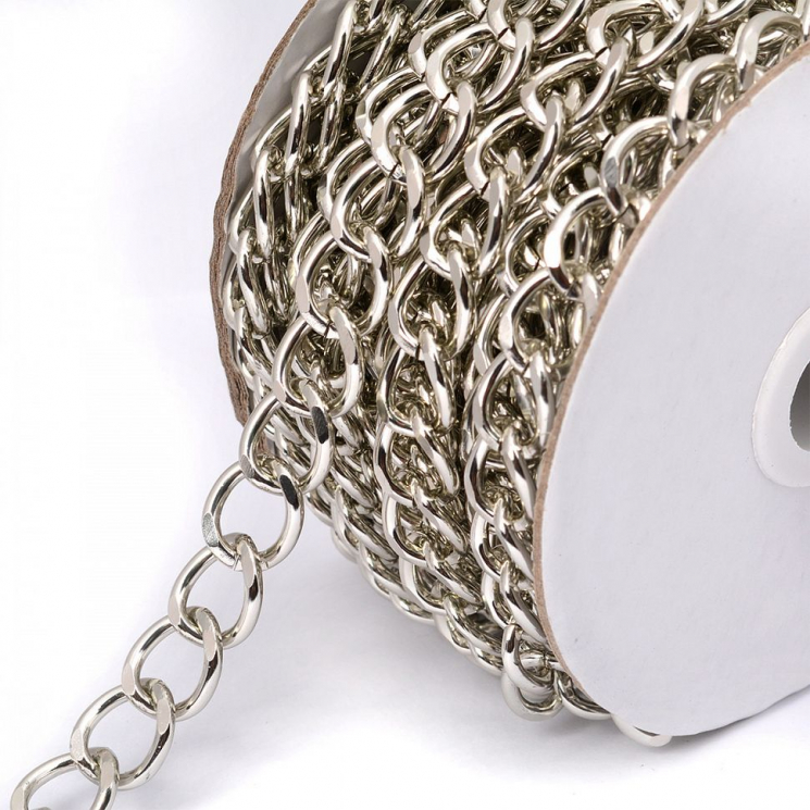 Цепочка 12х15х2,4мм, TBY-1942-4 металл цв.никель рул.10м