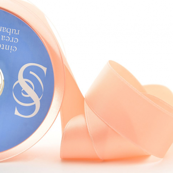 Лента атласная двусторонняя SAFISA, 3 мм, 100 м, цвет 07, персиковый Лента атласная двусторонняя SAFISA, 3 мм, 100 м, цвет 07, персиковый