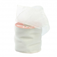 Лента капрон (органза) IDEAL шир.75мм цв.1001 белый уп.27,4 м