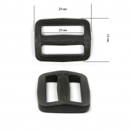 Пряжка двухщелевая 20мм А3, цв.черный уп.1000шт Пряжка двухщелевая 20мм А3, цв.черный уп.1000шт