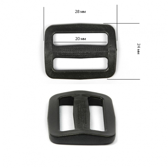 Пряжка двухщелевая 20мм А3, цв.черный уп.1000шт Пряжка двухщелевая 20мм А3, цв.черный уп.1000шт