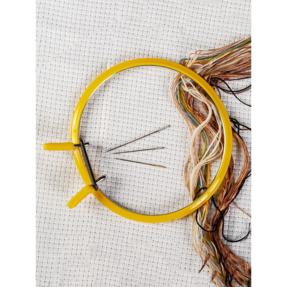 Пяльцы NURGE пружинные для вышивания и штопки, цв. желтый арт.NUR.160-2/1 ?126мм толщина 5