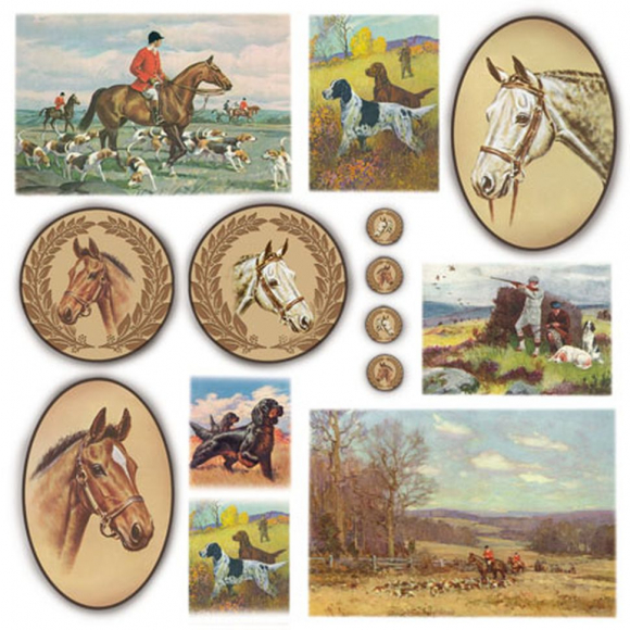 52739_Салфетка рисовая "Лошади"