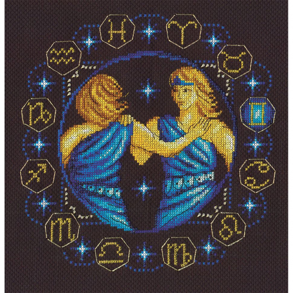 Набор для вышивания PANNA арт. ZN-0924 Знаки Зодиака. Близнецы 21х20,5 см