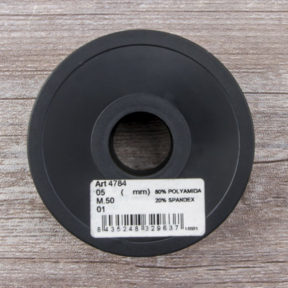 162436_Резинка продежка, Safisa, 5 мм, цвет 01, черный