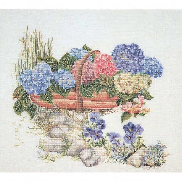 Набор для вышивания THEA GOUVERNEUR арт.2063А Смешанные гортензии 48х41 см
