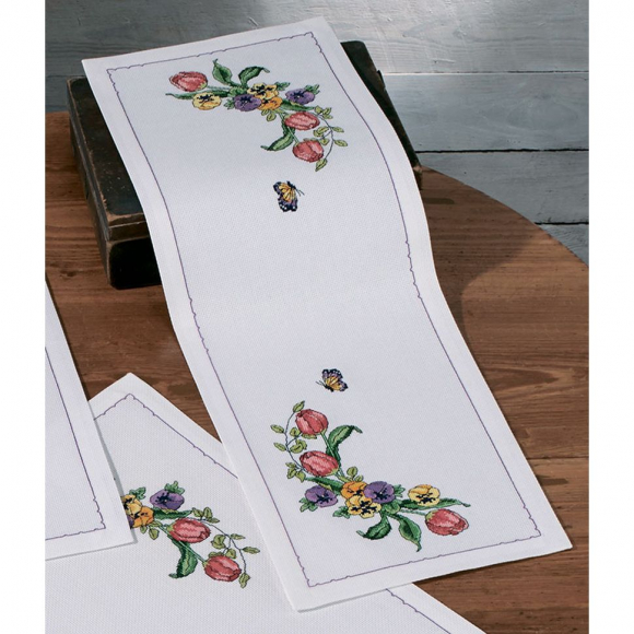 Набор для вышивания PERMIN арт.63-6902 Дорожка Тюльпаны 24х67 см