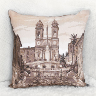 Набор для вышивания PANNA арт. PD-1727 Подушка Рим. Испанская лестница 42х42 см