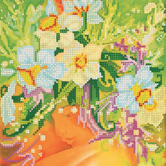 Схема на холсте АБРИС АРТ арт. AC-006 Девушка Весна 20х20 см