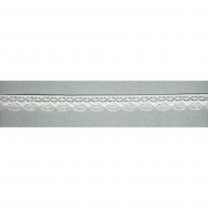 Мерсеризованное хлопковое кружево, 15 мм, цвет белый