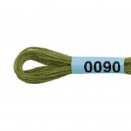 Нитки для вышивания Gamma мулине (0001-0206) 100% хлопок 24 x 8 м цв.0090 св.хаки