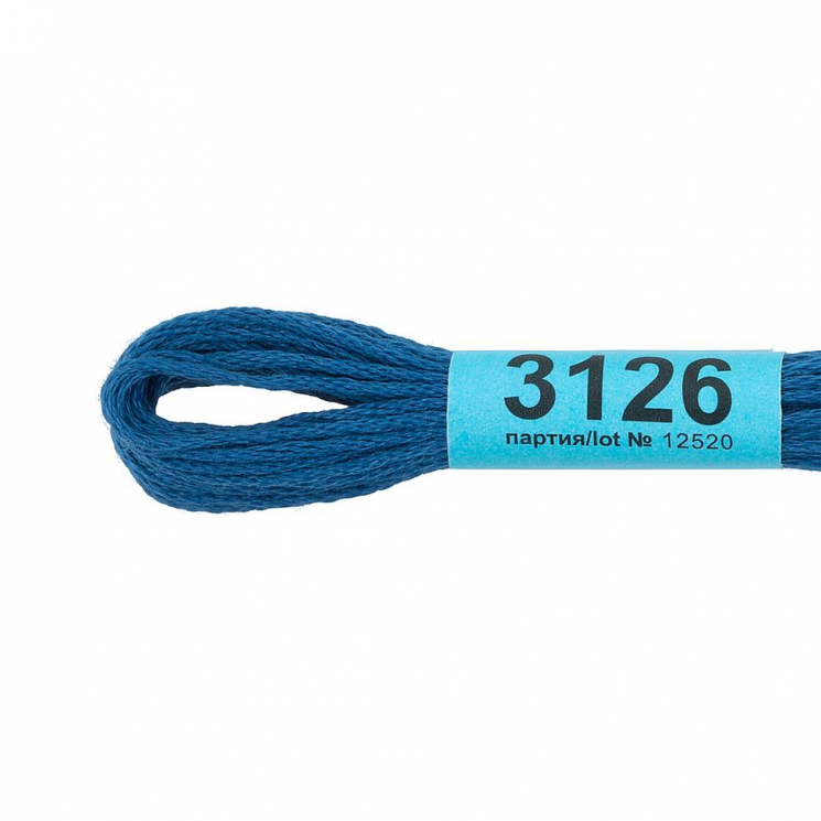 Нитки для вышивания Gamma мулине (3071-3172) 100% хлопок 24 x 8 м цв.3126 синий