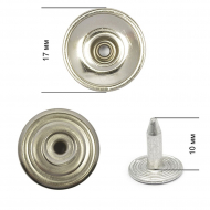 Пуговицы джинсовые латунь с отверстием и углублением 17мм New Star цв. никель уп. 500шт