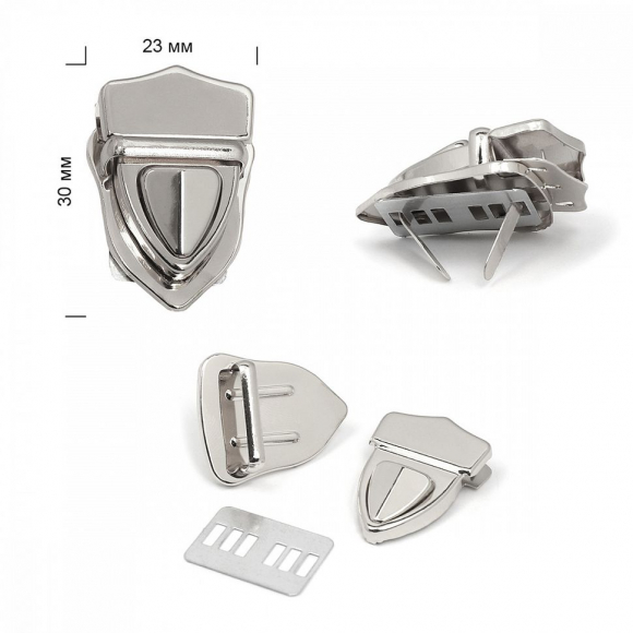 Замок цупферный TBY.107908 23х30мм цв.никель уп.2шт Замок цупферный TBY.107908 23х30мм цв.никель уп.2шт