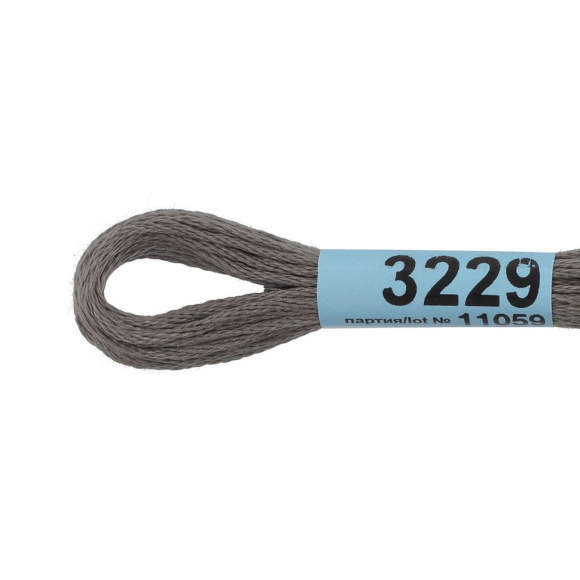 Нитки для вышивания Gamma мулине (3173-6115) 100% хлопок 24 x 8 м цв.3229 т.серый