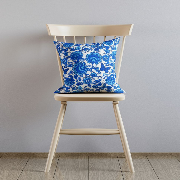 Ткань хлопок Гжель-11128, 125г/м?, 100% хлопок, шир.150см, цв.01 синий рул.42м