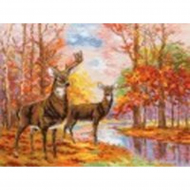 Набор для вышивания АЛИСА арт.1-09 Олени в осеннем лесу 36х27 см