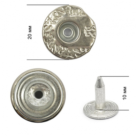 Пуговицы джинсовые сталь 20мм CY 1230 New Star цв. никель уп. 1000шт