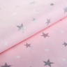 Ткань ранфорс с глитером Звездочки, арт.WH 20557-v05, 130г/м?,100% хлопок, шир.240см, цв.розовый/серебро, уп.10м