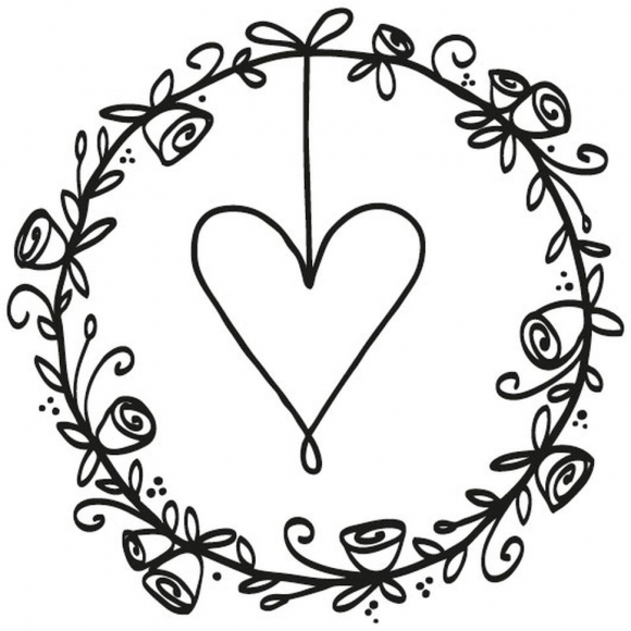 Штамп на деревянной основе "Свадебный венок", 5 х 5 см Штамп на деревянной основе "Свадебный венок", 5 х 5 см