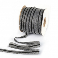 Лента нитепрошивная клеевая по косой с тесьмой по центру 15мм цв.серый арт.LNK-15KM рул.100м