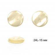 Пуговицы пластик арт.TBY.377.15.BG цв.бежевый, 24L-15мм, 2 прокола, 200шт