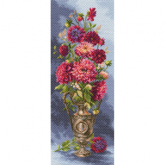 Рисунок на канве МАТРЕНИН ПОСАД арт.40х90 - 1705 Мечтательные георгины