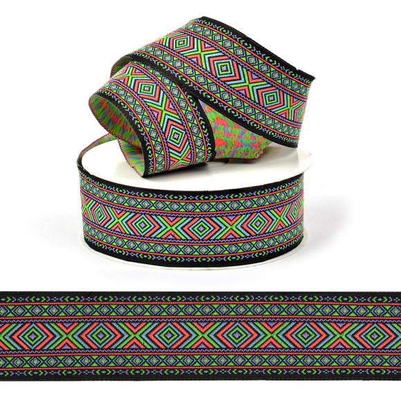 Лента (тесьма) жаккардовая арт.VB.30535V1 шир. 35мм цв.V1 уп.10 м