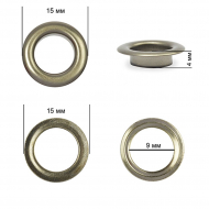 Люверсы сталь TBY.2091 №24 (? 9мм, h 4мм) цв. никель черный уп. 500шт