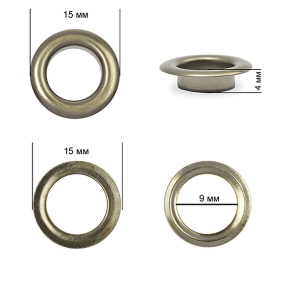 Люверсы сталь TBY.2091 №24 (? 9мм, h 4мм) цв. никель черный уп. 500шт Люверсы сталь TBY.2091 №24 (? 9мм, h 4мм) цв. никель черный уп. 500шт