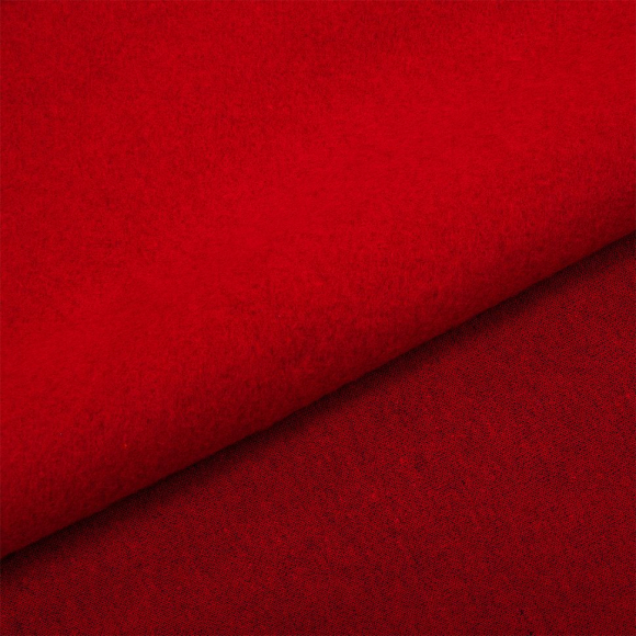 Ткань трикотаж Футер 3х нитка начес хлопок 320г пенье 185см красный 19-1663 уп.6м