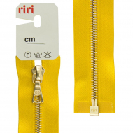 65990_Молния металл, Gold, разъёмная 1 замок, на атласной тесьме, 4 мм, 65 см, цвет 5339, горчичный