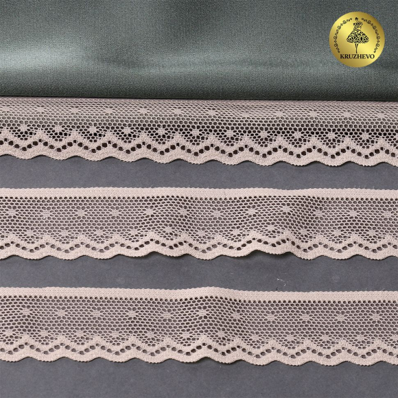 Кружево-стрейч KRUZHEVO арт.TBY.8028 шир.25мм цв.L168 серебристый пион уп.50м Кружево-стрейч KRUZHEVO арт.TBY.8028 шир.25мм цв.L168 серебристый пион уп.50м
