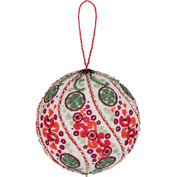 Набор для вышивания PANNA арт. IG-7387 Новогодняя игрушка. Рождественские узоры 8,5x8,5 см