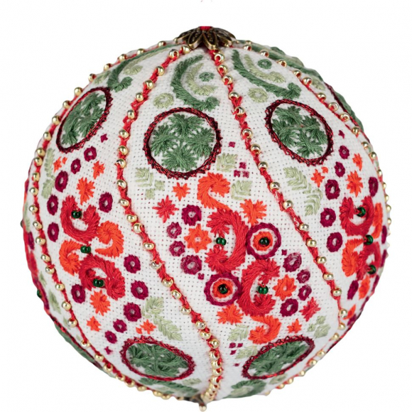 Набор для вышивания PANNA арт. IG-7387 Новогодняя игрушка. Рождественские узоры 8,5x8,5 см