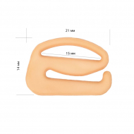 Крючок для бюстгальтера пластик TBY-82652 d15мм, цв.бежевый, уп.100шт