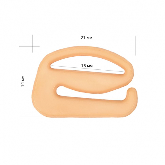 Крючок для бюстгальтера пластик TBY-82652 d15мм, цв.бежевый, уп.100шт Крючок для бюстгальтера пластик TBY-82652 d15мм, цв.бежевый, уп.100шт