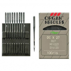Иглы для промышленных швейных машин ORGAN арт.DCx27 № 100 для оверлочных  уп.10 игл