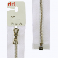 29503_Молния металл, Ni, разъёмная 1 замок, на атласной тесьме, 4 мм, 70 см, цвет 2101, белый