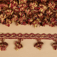 Бахрома для штор арт.6152-0333 шир.43мм цв.6399 винный+золото уп.10м