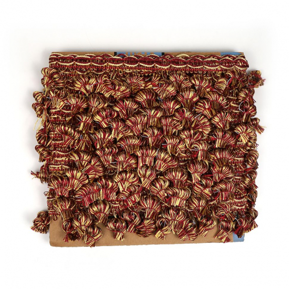 Бахрома для штор арт.6152-0333 шир.43мм цв.6399 винный+золото уп.10м