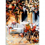 4992_Канва жесткая с рисунком "Повозка цветочницы"