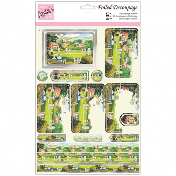 80769_Бумага с высечкой "Крикет на траве"