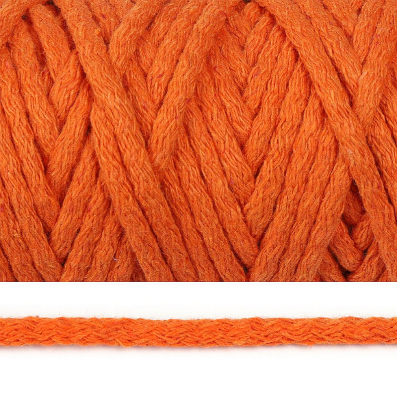 Шнур круглый х/б 08мм с наполнителем цв.2135 оранжевый уп.50м