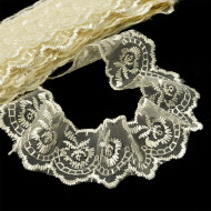 Кружево капрон KRUZHEVO арт.TBS.30010 шир.45мм цв.084 (4) бежевый уп.9,14м