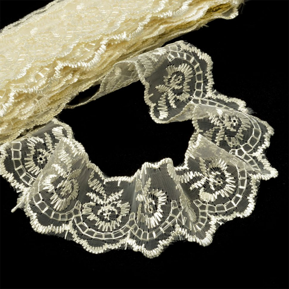 Кружево капрон KRUZHEVO арт.TBS.30010 шир.45мм цв.084 (4) бежевый уп.9,14м