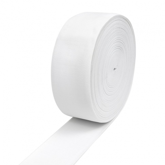 Резинка тканая 080мм цв.белый 49,14 гр/м уп.25м