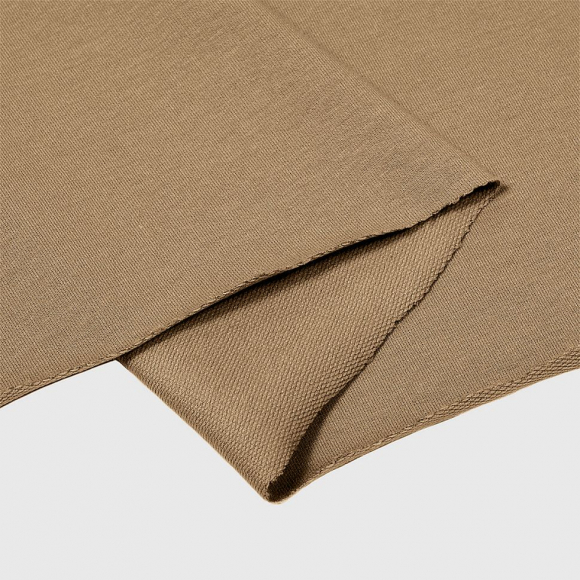 Ткань трикотаж Футер 2х нитка петля с лайкрой 230г пенье 180см бежевый 15-1214 уп.6м