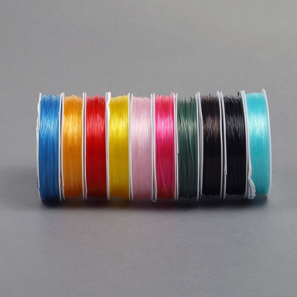 Нить силиконовая арт.ТВ 0215-1012 1мм цв.ассорти рул.10 рул (по 10м)