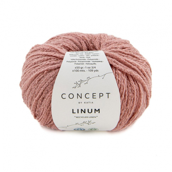179870_Пряжа Linum, 70% хлопок, 20% лен, 10% полиамид, 50 г, 100 м